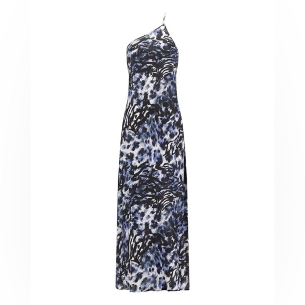 Rare!! NWT A|LOUD Ayla Long Silk Dress One Shoulder High Slit, Open Back